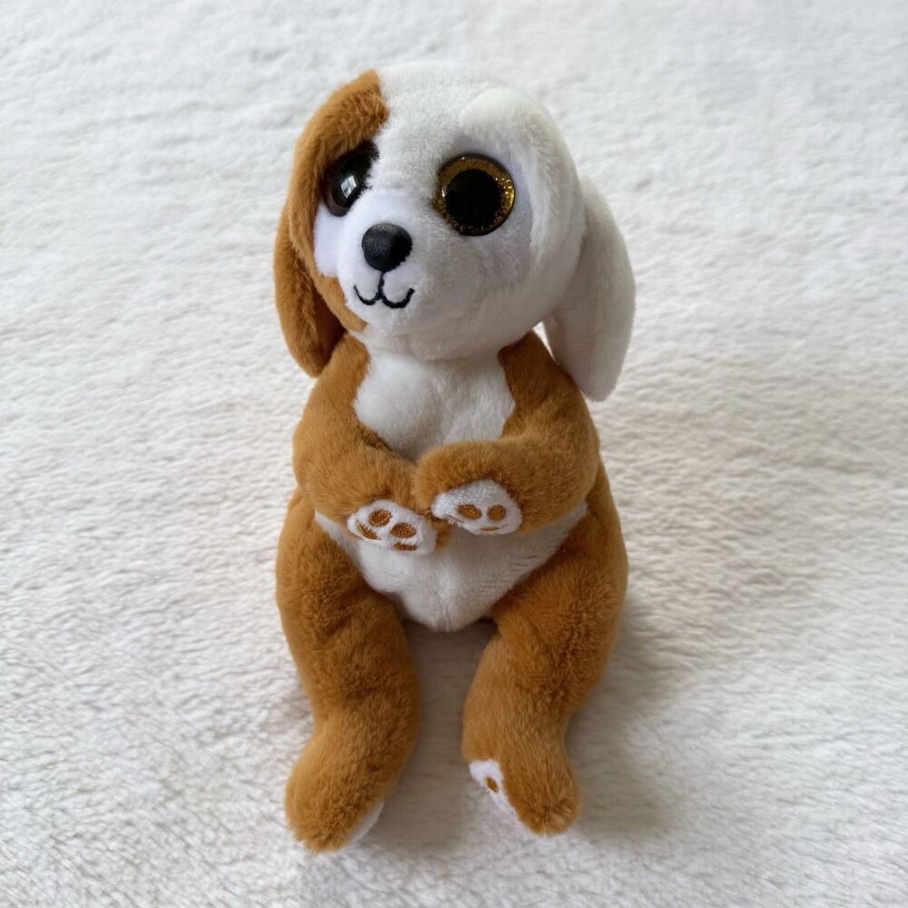 Ty Beanie Babies RUGGLES the Dog Beanbag 6” Plush Stuffed Animal Toy